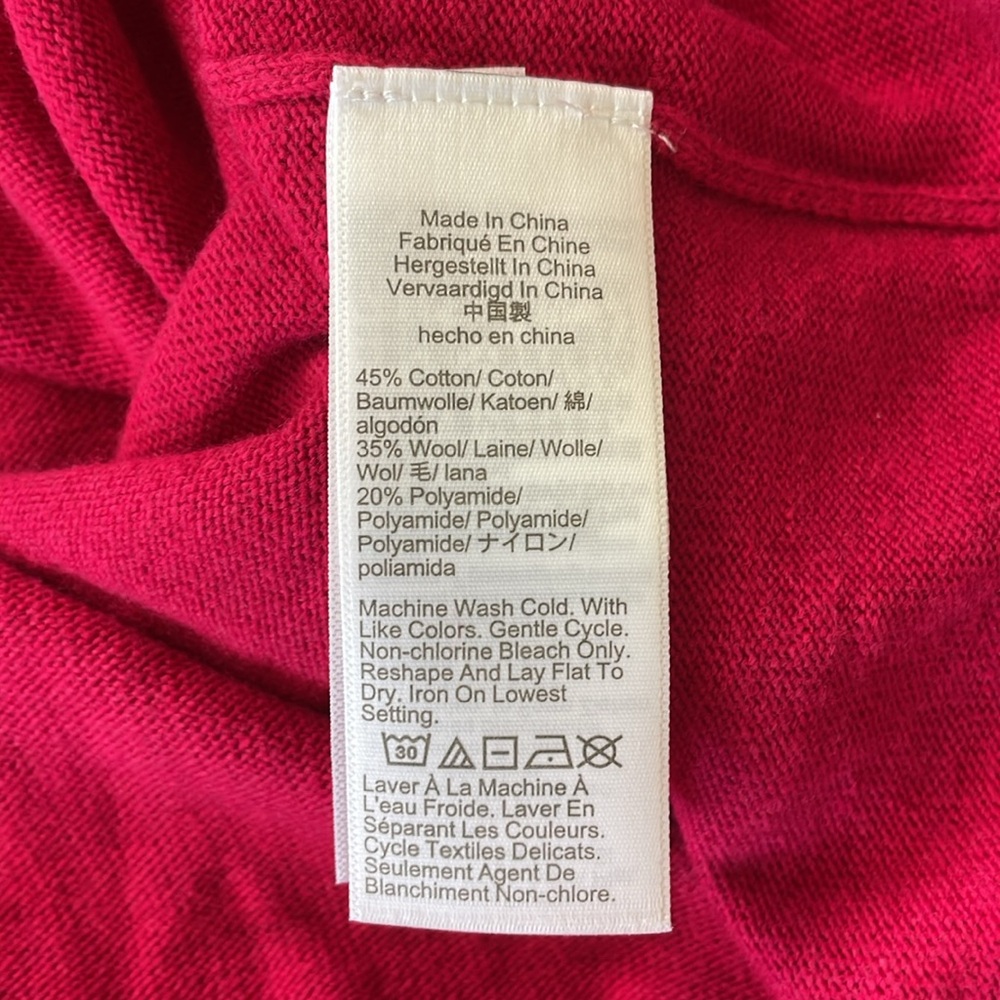 NWT J. Crew Teddie Sweater Cotton-Wool Magenta Scoop-Neck Longsleeve Women's 3X - Picture 9 of 9